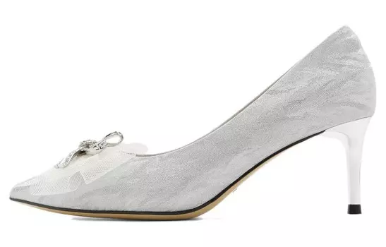Туфли женские на высоком каблуке серебряный Belle, серебряный