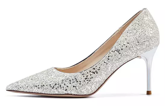 Туфли женские на высоком каблуке серебряный Dotacoko, серебряный