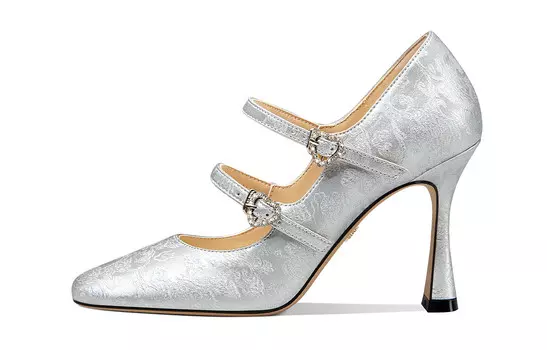 Туфли женские на высоком каблуке серебряный Lily Wei, цвет SilverHeel height 9cm
