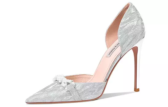 Туфли женские на высоком каблуке серебряный Lily Wei, серебряный