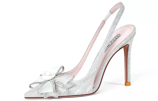 Туфли женские на высоком каблуке серебряный Lily Wei, серебряный