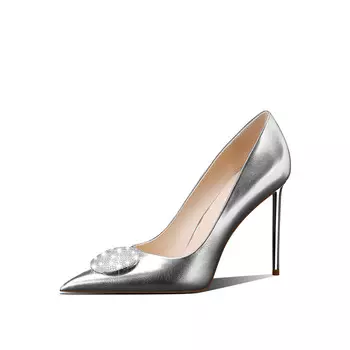 Туфли женские на высоком каблуке серебряный Miss Left, серебряный