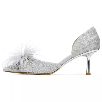 Туфли женские на высоком каблуке серый 73Hours