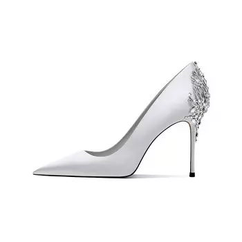 Туфли женские на высоком каблуке серый Hoov