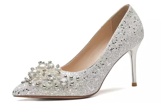 Туфли женские на высоком каблуке Tadsw, серебряный