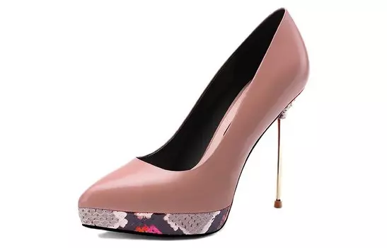 Туфли женские на высоком каблуке телесные Shudaier, цвет Nude