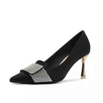 Туфли женские на высоком каблуке Yafei Xuanyu, цвет Burgundy