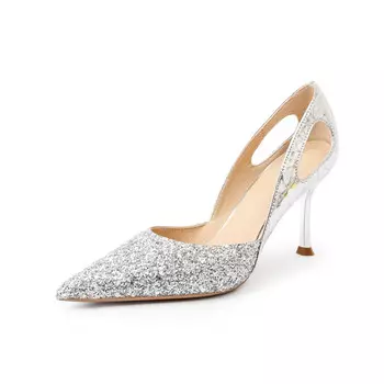 Туфли женские на высоком каблуке Yafei Xuanyu, серебряный