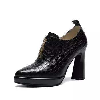 Туфли женские на высоком каблуке Zhr, коричневый