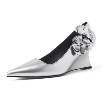 Туфли женские на высоком каблуке Zi Xiao, серебряный