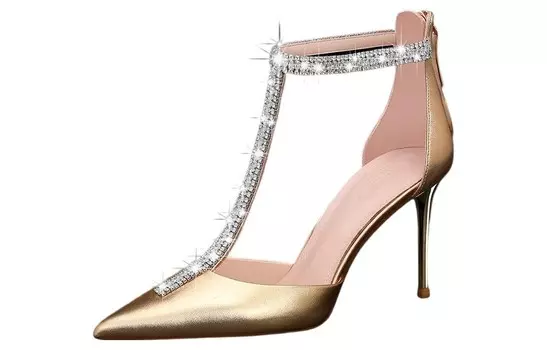 Туфли женские на высоком каблуке золотой Miss Left, золотой