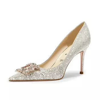 Туфли женские на высоком каблуке золотой Pjjuu, светло-золотой