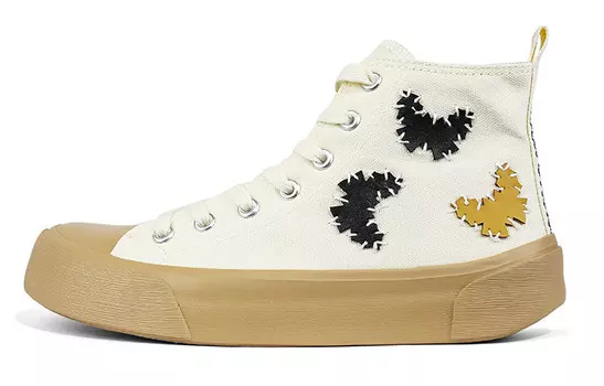 Туфли женские парусиновые высокие бежевые Warrior