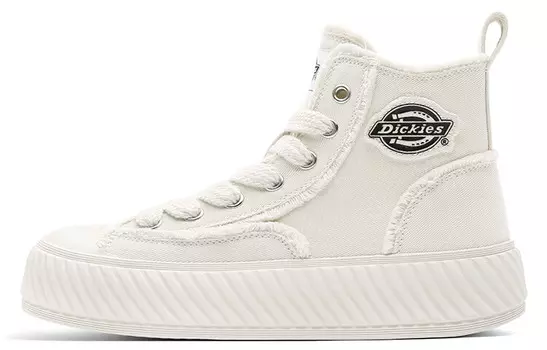 Туфли женские парусиновые высокие черные/бежевые Dickies