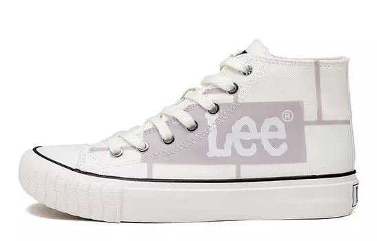 Туфли женские парусиновые высокие фиолетовые Lee