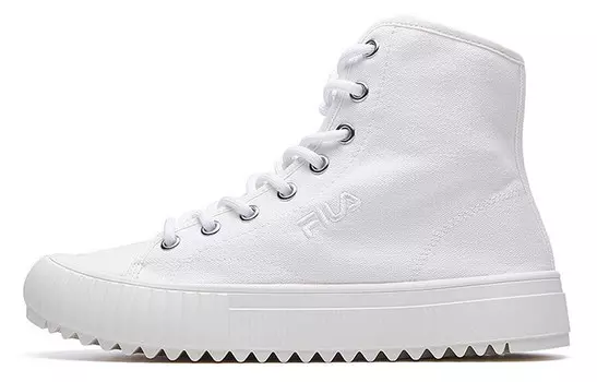 Туфли женские парусиновые высокие Marshmallow White Fila