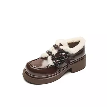 Туфли женские повседневные Women's Casual Shoes Women's Low-Top Mo Lin, коричневый