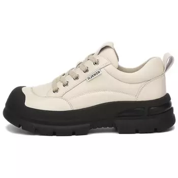 Туфли женские повседневные Women's Casual Shoes Women's Low-Top Kekafu, бежевый/черный
