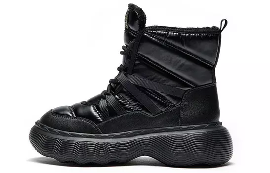 Туфли женские повседневные Women's Casual Shoes Women's High-Top Black Joy&Mario