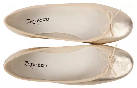 Туфли женские повседневные Women's Casual Shoes Women's Low-Top Gold Repetto