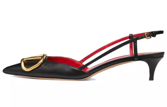 Туфли женские Valentino Vlogo, черный / красный