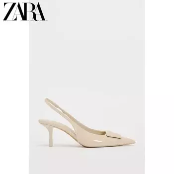 Туфли женские Zara на высоком каблуке, светло - бежевый