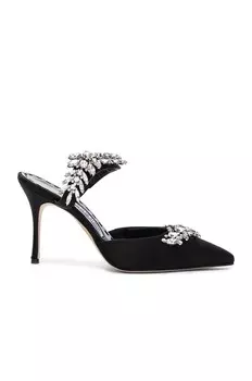 Туфли жеские Satin Lurum 90 Heels Manolo Blahnik, черный