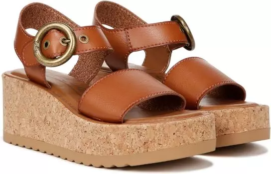 Туфли ZODIAC Glory Ankle Strap Wedge Sandal, коричневый