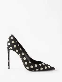 Туфли zoe 105 в горошек Saint Laurent, черный