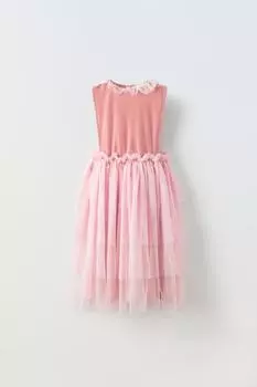 Тюльное костюмное платье принцессы ZARA, розовый