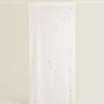 Тюль Zara Home With Pompoms, бежевый