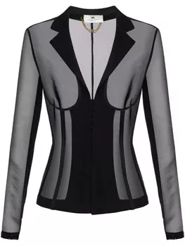 Тюлевая куртка Elisabetta Franchi, черный