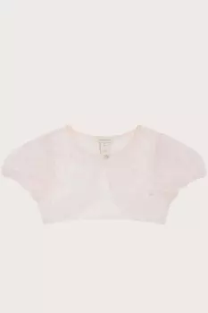 Тюлевая накидка с объемной цветочной аппликацией Monsoon, розовый