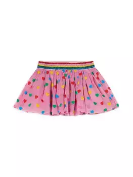 Тюлевая юбка с сердечками для маленьких девочек Stella Mccartney Kids, розовый