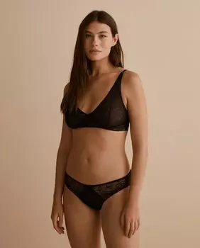 Тюлевое бикини с кружевом Pecado Original, черный