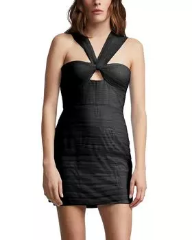 Тюлевое мини-платье BCBGMAXAZRIA, черный