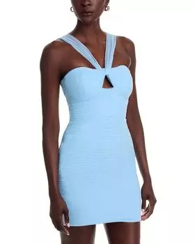 Тюлевое мини-платье BCBGMAXAZRIA, синий