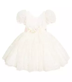 Тюлевое платье ludovica с пышными рукавами и декором Monnalisa, розовый