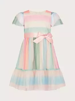 Тюлевое платье в полоску Monsoon Baby Pippa, разноцветный