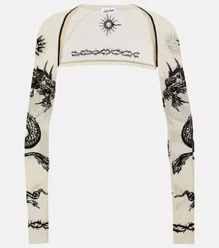 Тюлевые плечи с принтом tattoo collection Jean Paul Gaultier, нейтральный