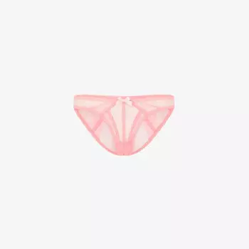 Тюлевые стринги Rozlyn средней посадки с бантиком Agent Provocateur, розовый