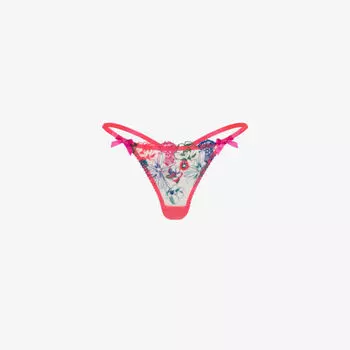 Тюлевые стринги Zuri с цветочной вышивкой Agent Provocateur, розовый