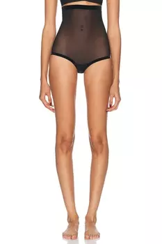 Тюлевые трусики Control с высокой талией Wolford, черный