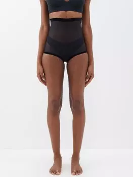 Тюлевые трусы с высокой посадкой Wolford, черный