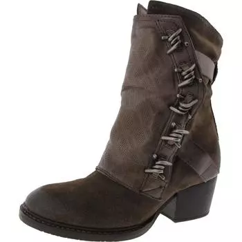 Тулия женские кожаные ботильоны на блочном каблуке Miz Mooz, цвет rock