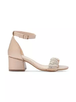 Tulleen сандалии со стразами, нейтральный цвет