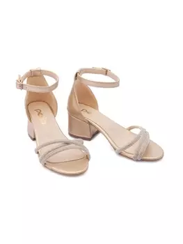 Tulleen сандалии со стразами, золотистый