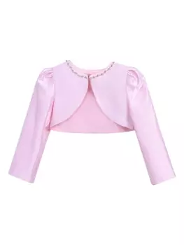 Tulleen укороченный атласный жакет, розовый