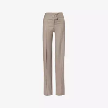 Tullia прямые брюки средней посадки из смесовой шерсти Aya Muse, коричневый