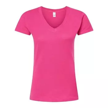 Tultex Женская футболка из тонкого джерси с v-образным вырезом приталенного кроя, цвет Fuchsia